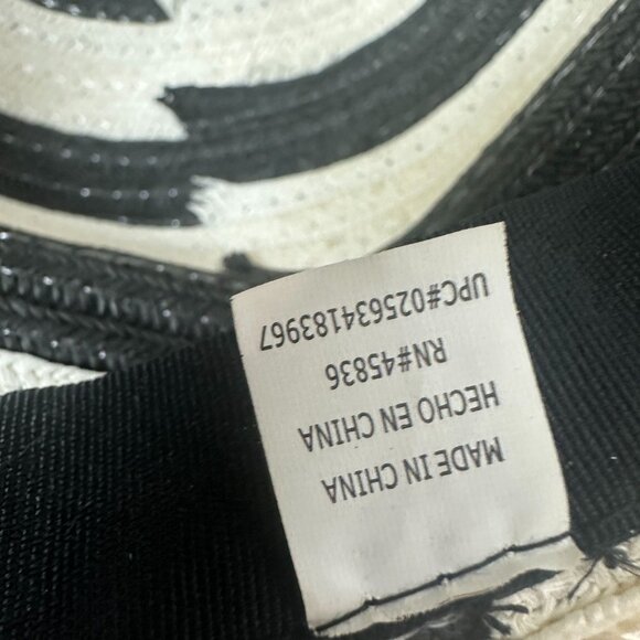 Black & White Striped Wide Brim Floppy Hat For Women - Stylish Sun Protection - Picture 7 of 7